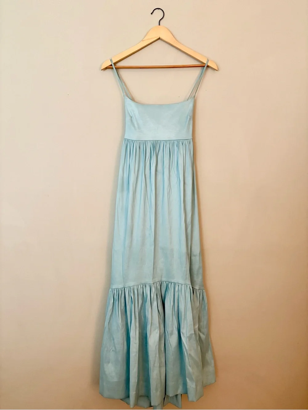 Abercrombie & Fitch Giselle Babydoll Taffeta Ruffle Maxi Dress Sz S Petite